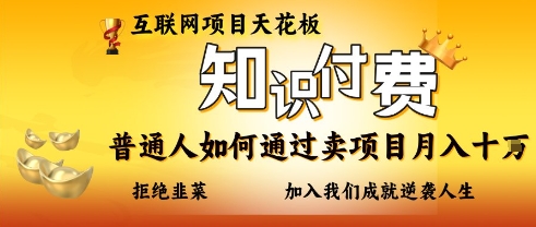 互联网项目天花板,知付付费项目,普通人如何通过卖项目月入十个,拒绝韭菜【揭秘】-众缘网